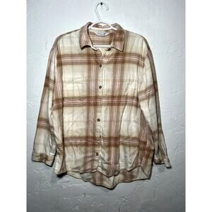 Old Navy plaid western cowgirlcore coastal cowgirl‎ boyfriend shirt womens large